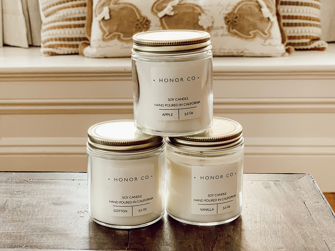 set of scented candles